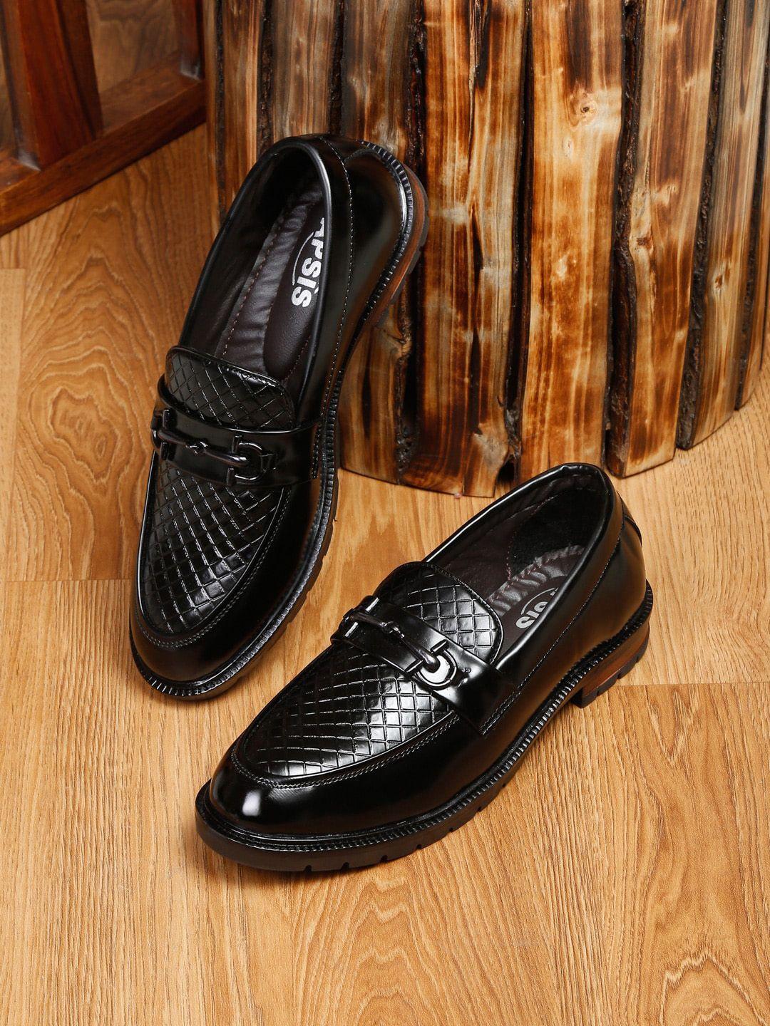 apsis men textured formal loafers