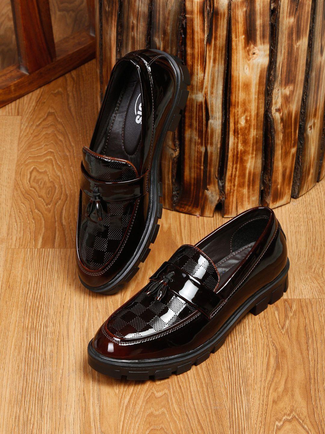 apsis men textured round-toe formal loafers