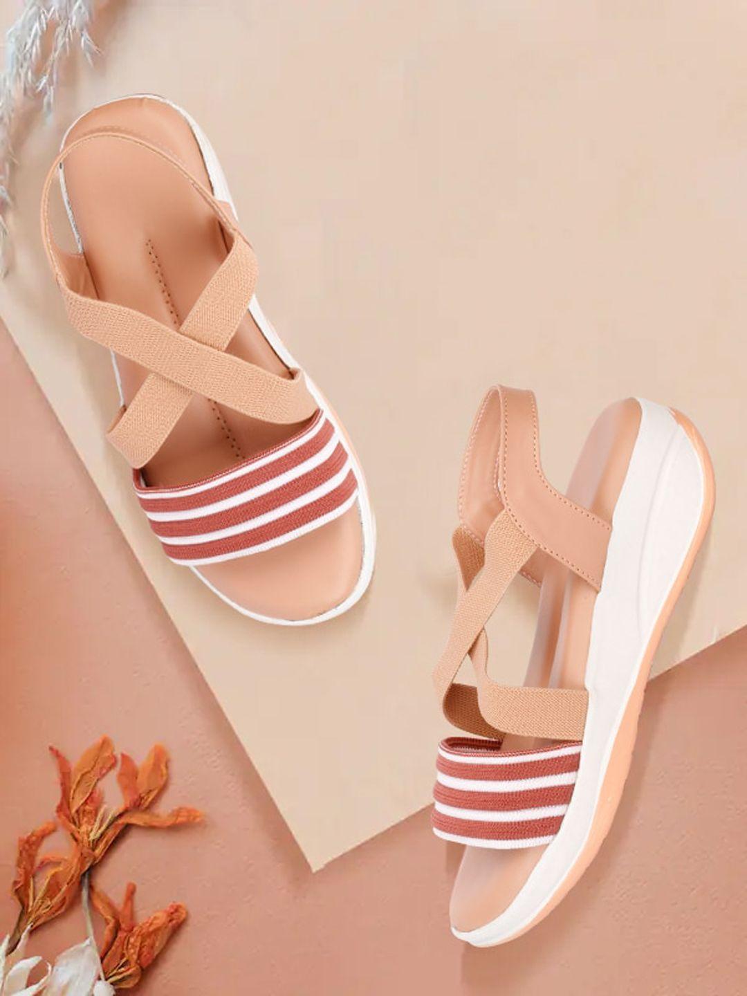 sneakers villa women striped open toe flats