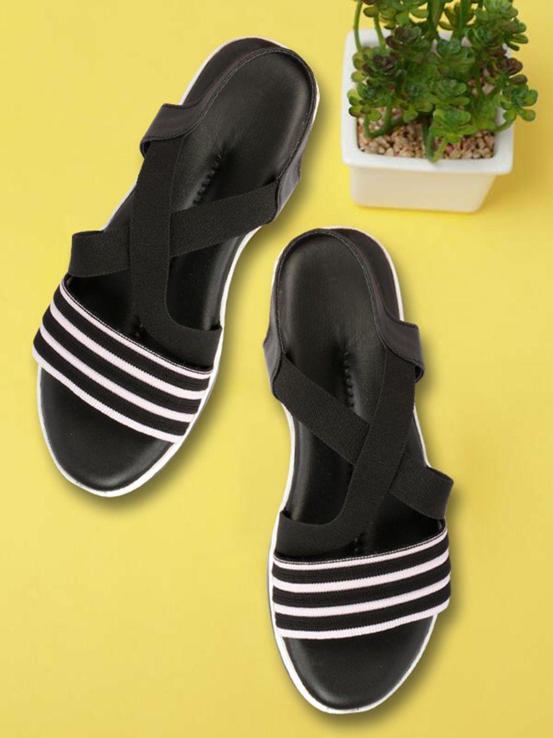 sneakers villa women striped open toe flats