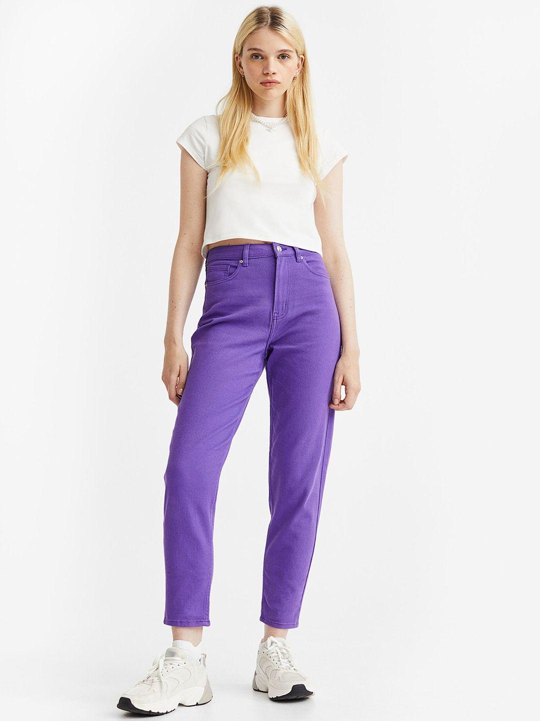 h&m women mom loose fit twill trousers