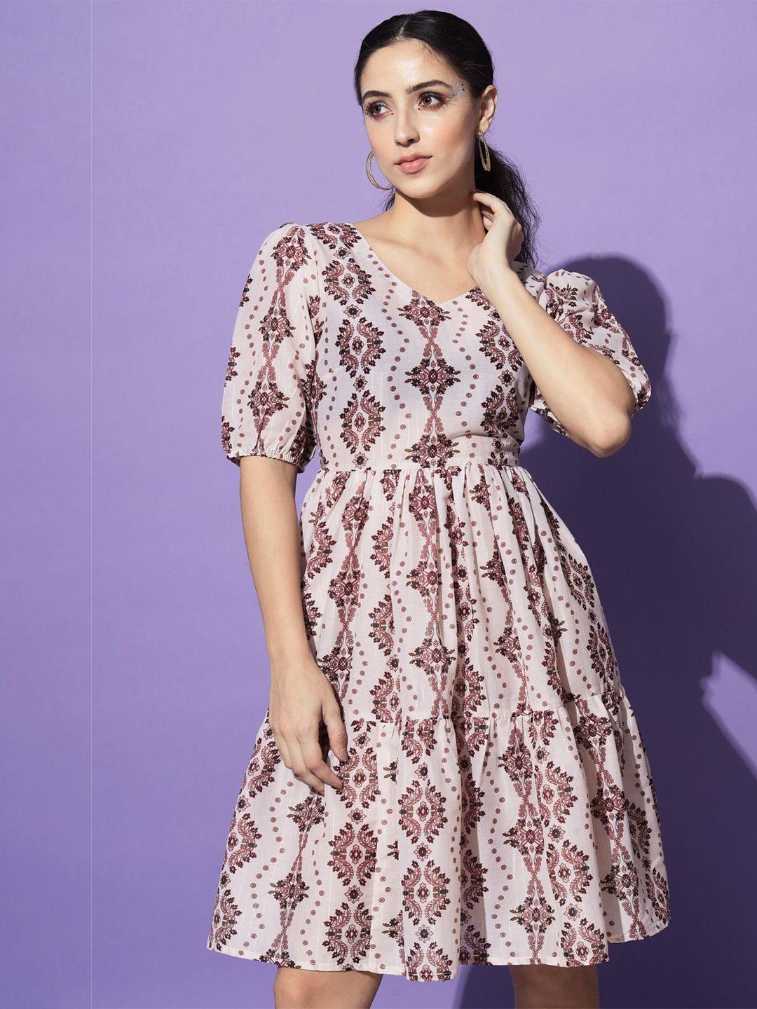 shopping queen ethnic motifs printed dress