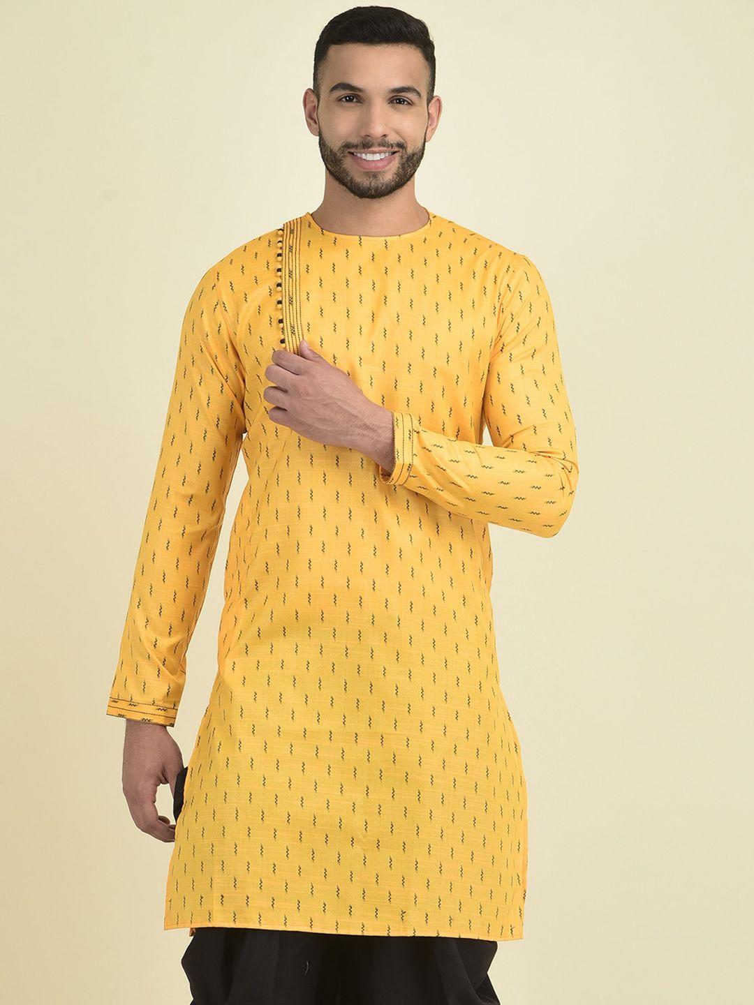 deyann men printed angrakha kurta with patiala