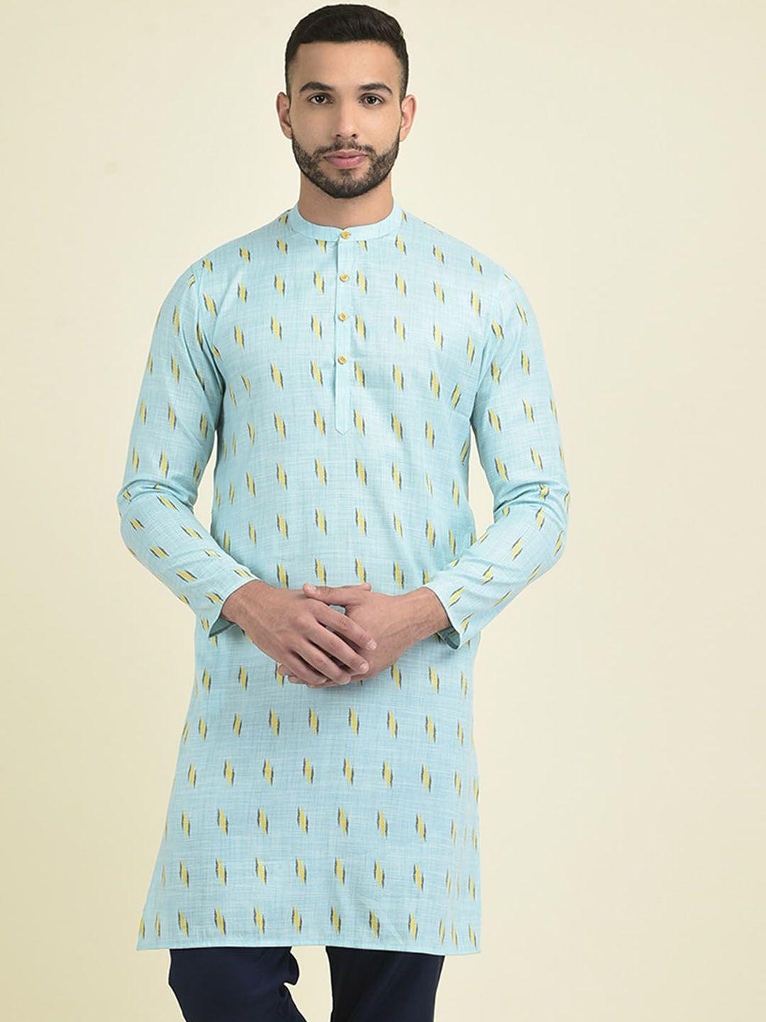 deyann men printed kurta with pyjamas