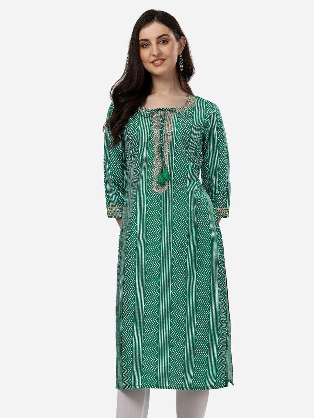 here&now bandhani printed gotta patti kurta