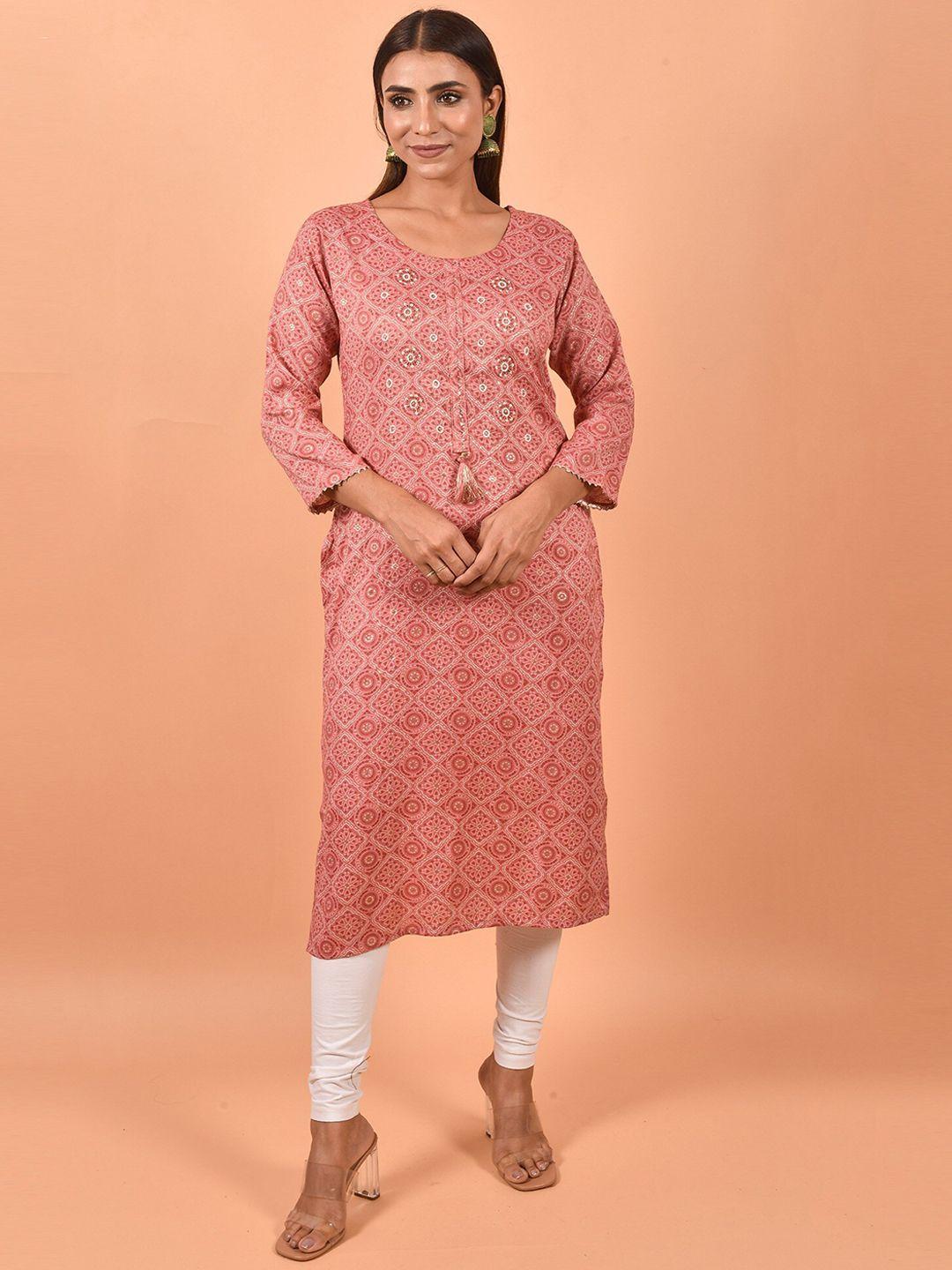 kalini geometric printed cotton kurta