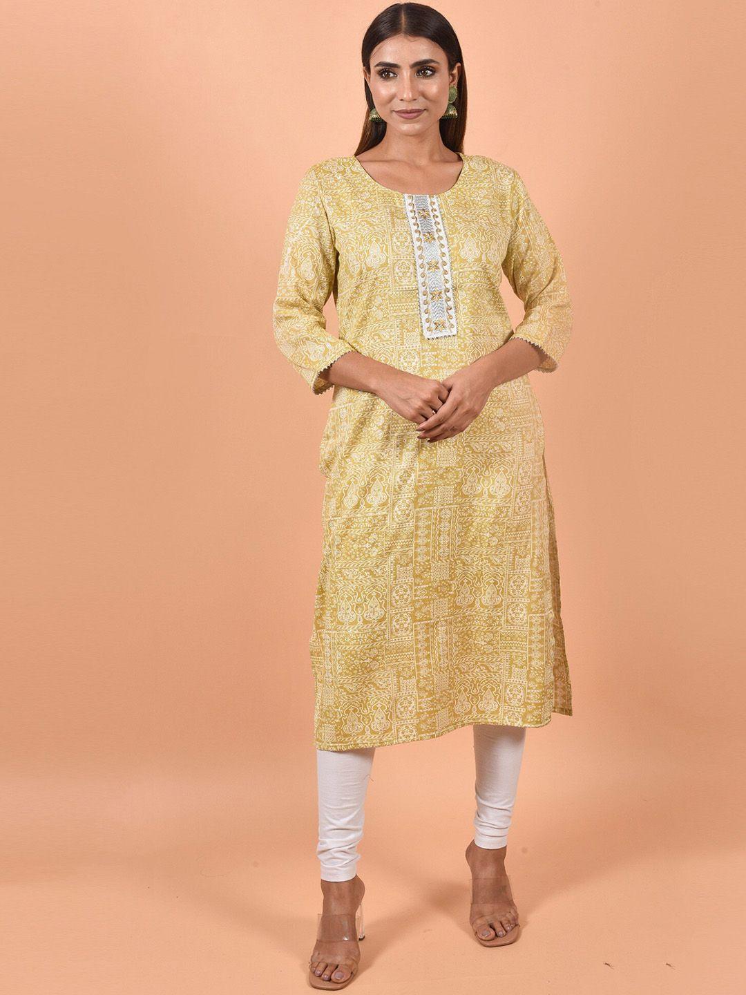 kalini printed ethnic round neck kurta