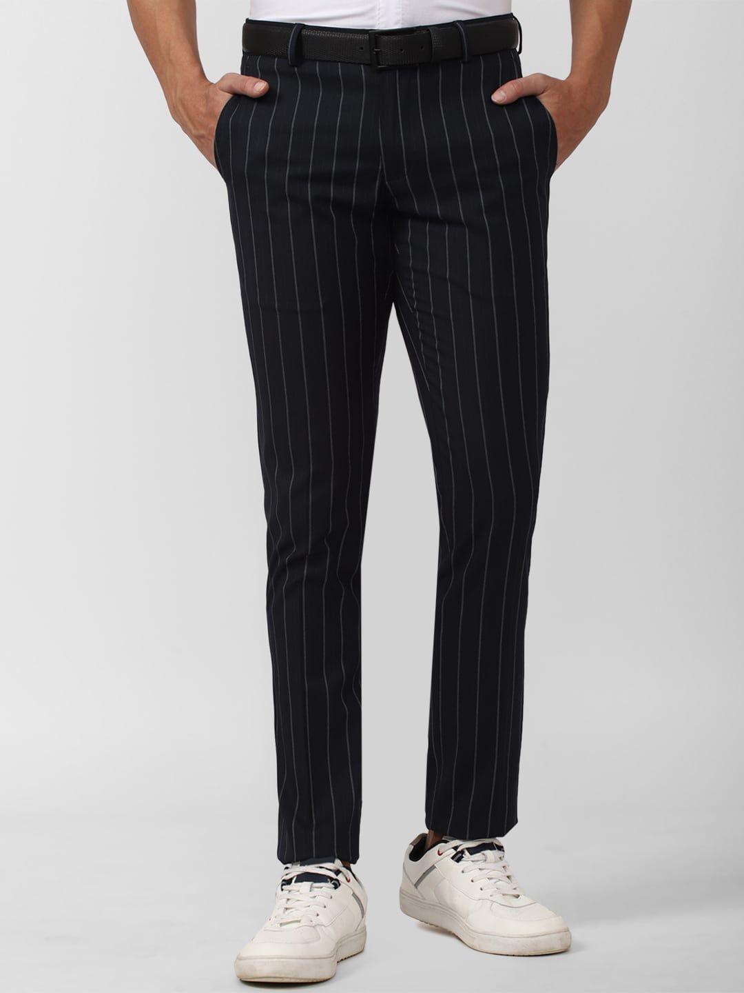 simon carter london men striped cotton slim fit trousers