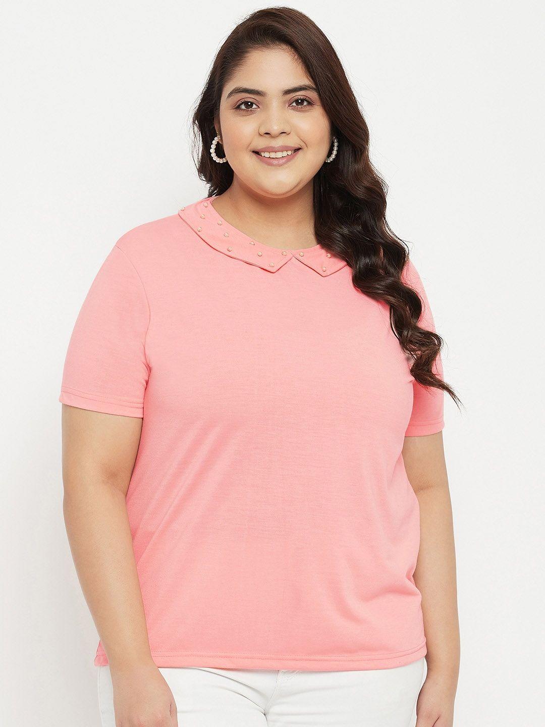 austivo cotton plus size peter pan collar top