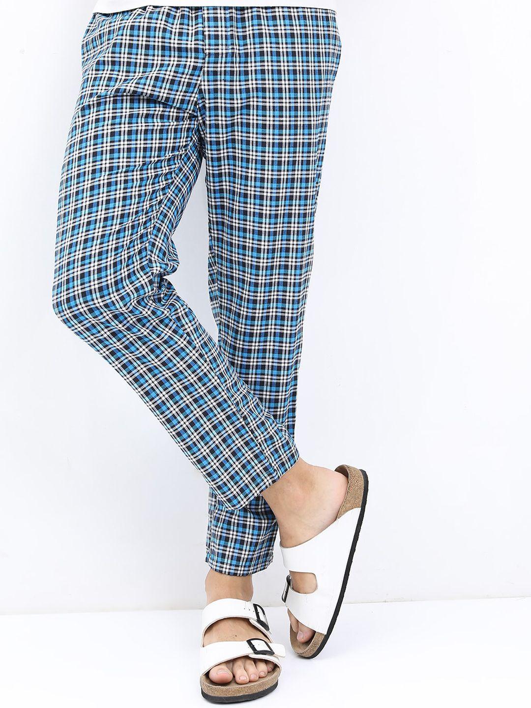 highlander men checked mid-rise lounge pants