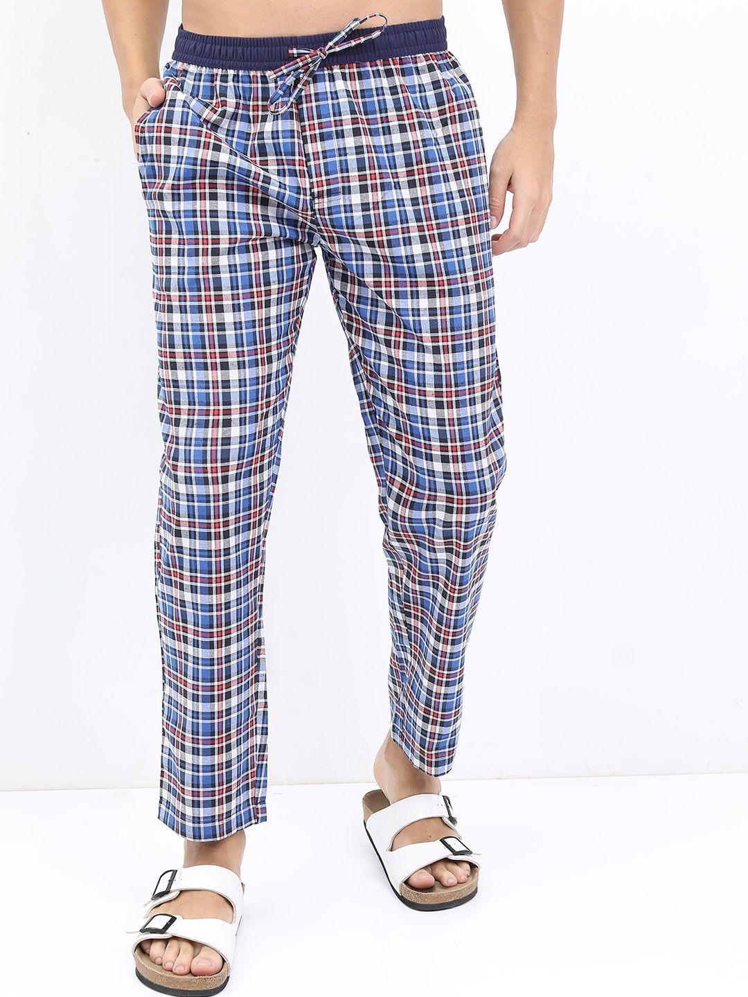 highlander men checked mid-rise lounge pants