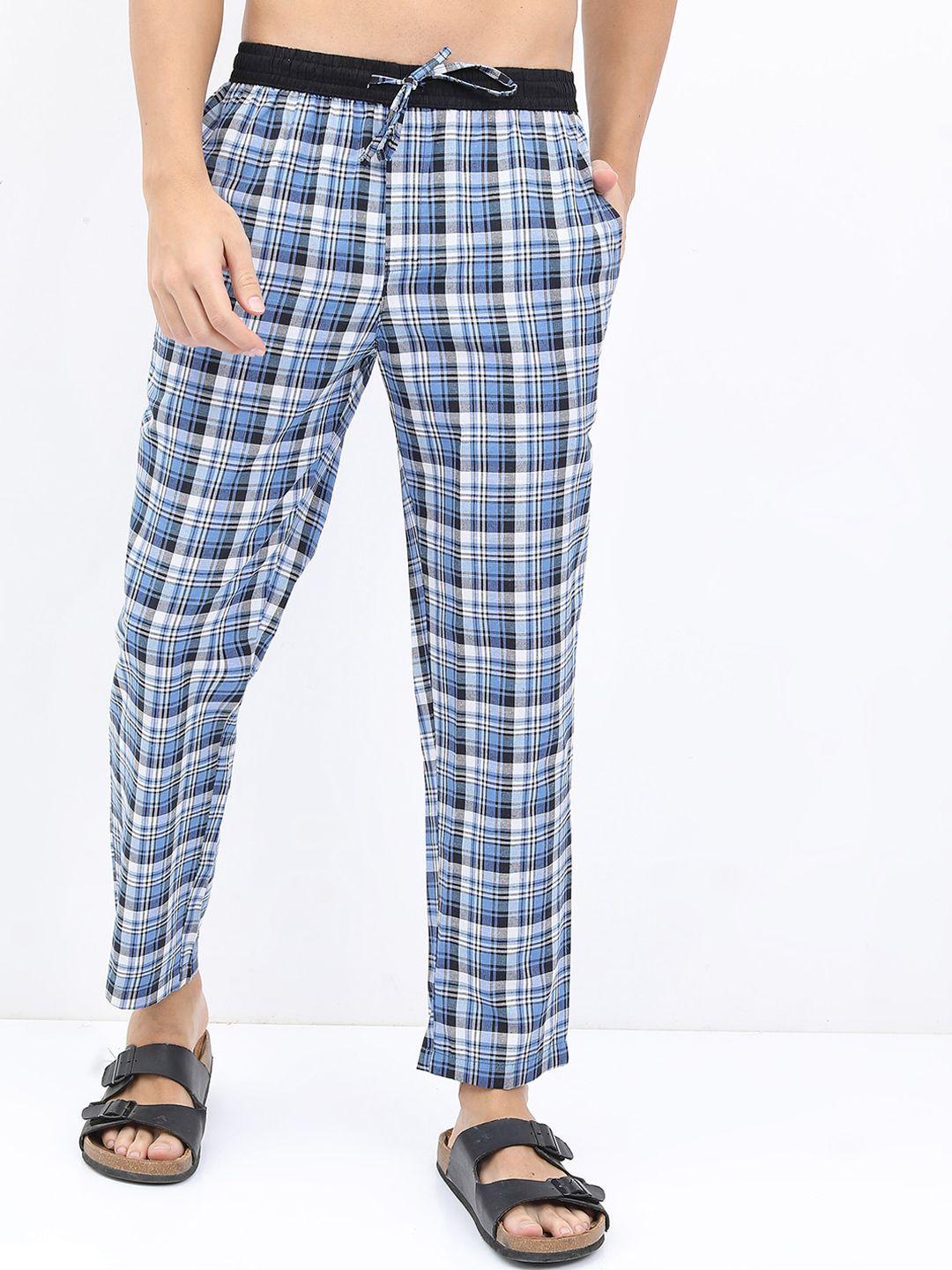 highlander men checked mid-rise lounge pants