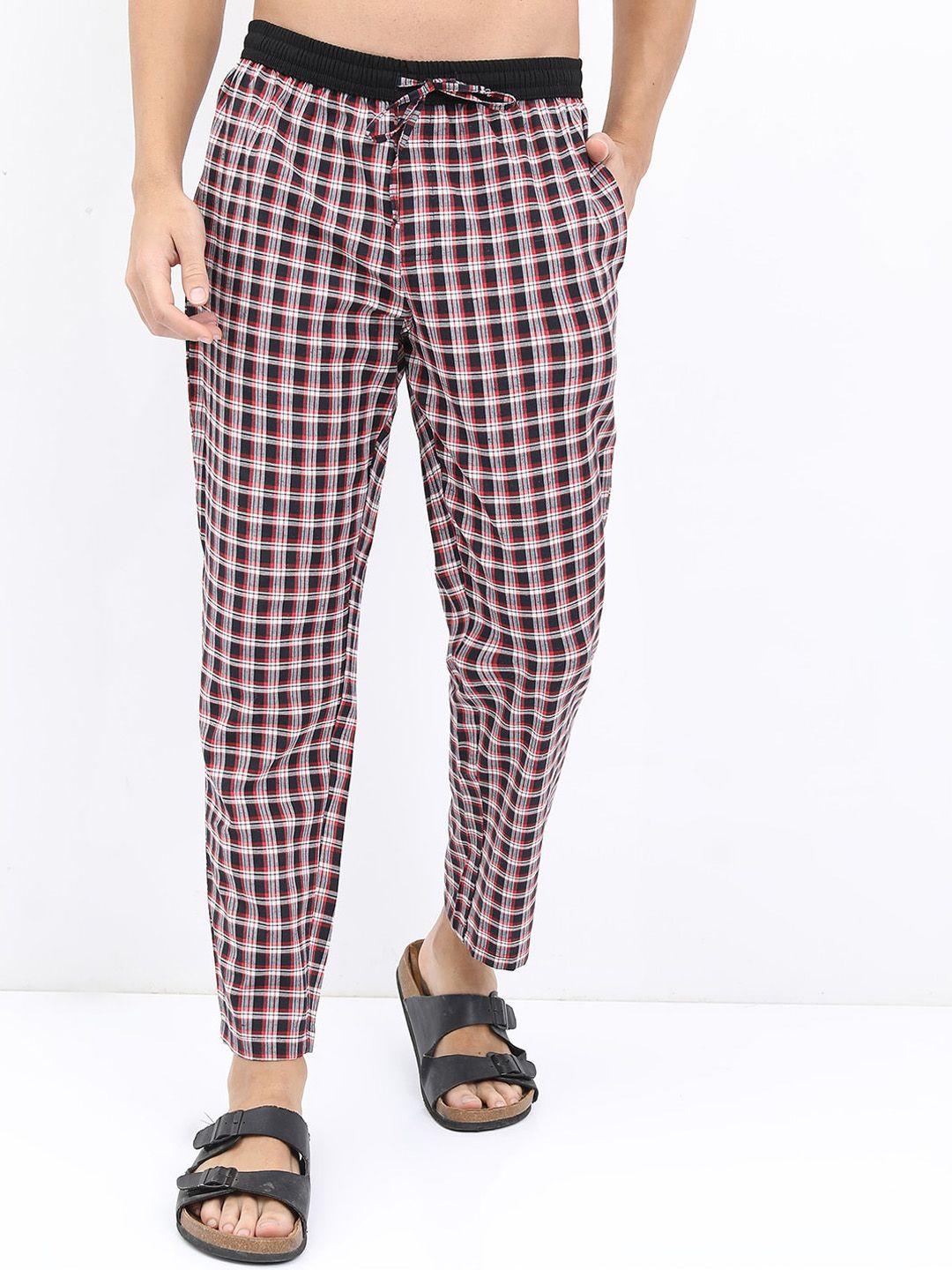 highlander men checked mid-rise lounge pants