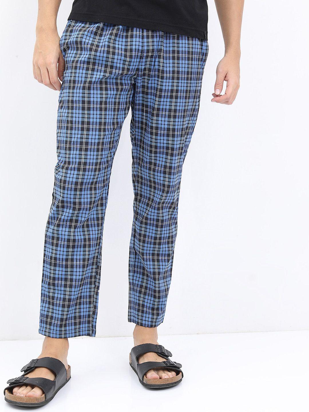 highlander men checked mid-rise lounge pants