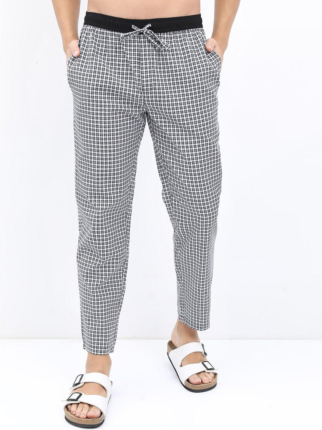 highlander men checked mid-rise lounge pants