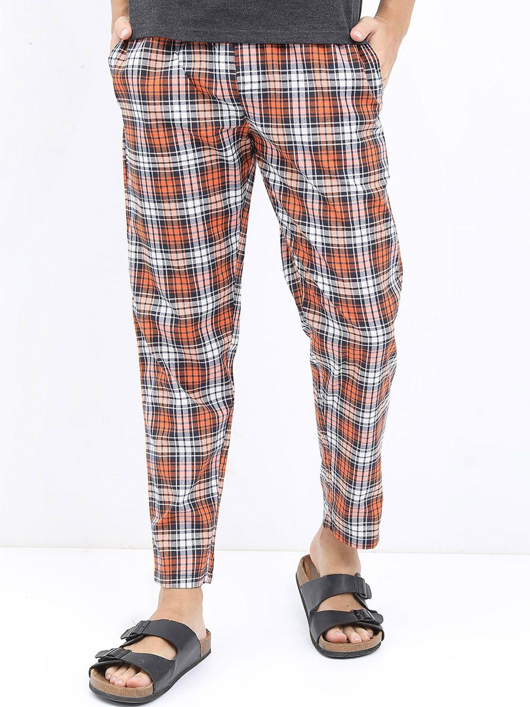 highlander men checked mid-rise lounge pants