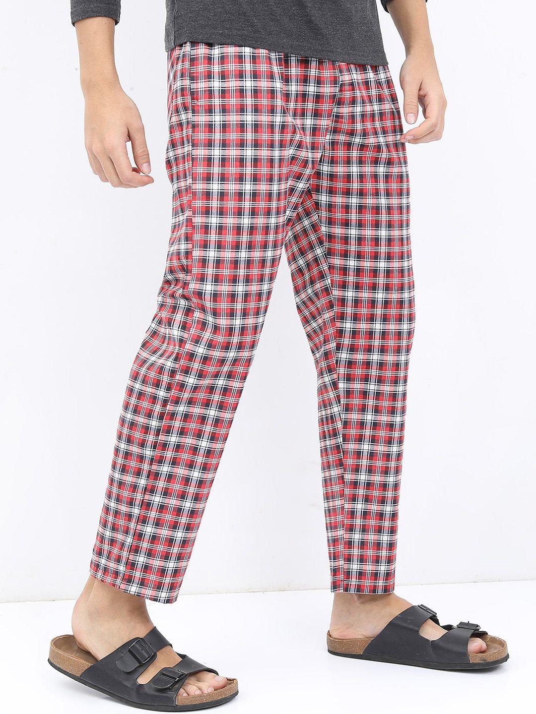 highlander men checked mid-rise lounge pants