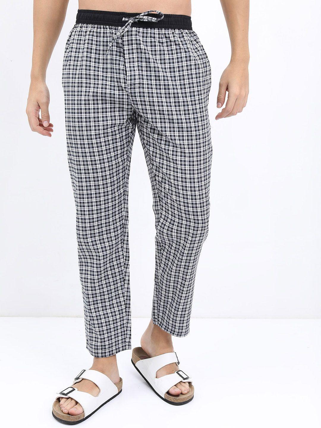 highlander men checked mid-rise lounge pants