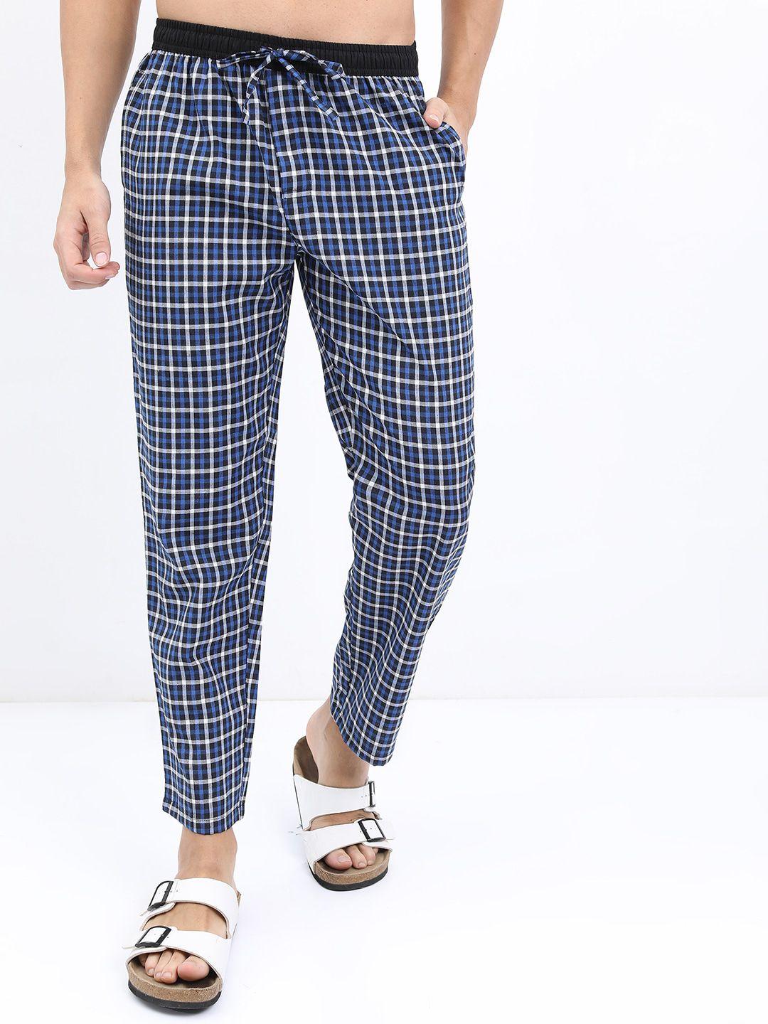 highlander men checked mid-rise lounge pants