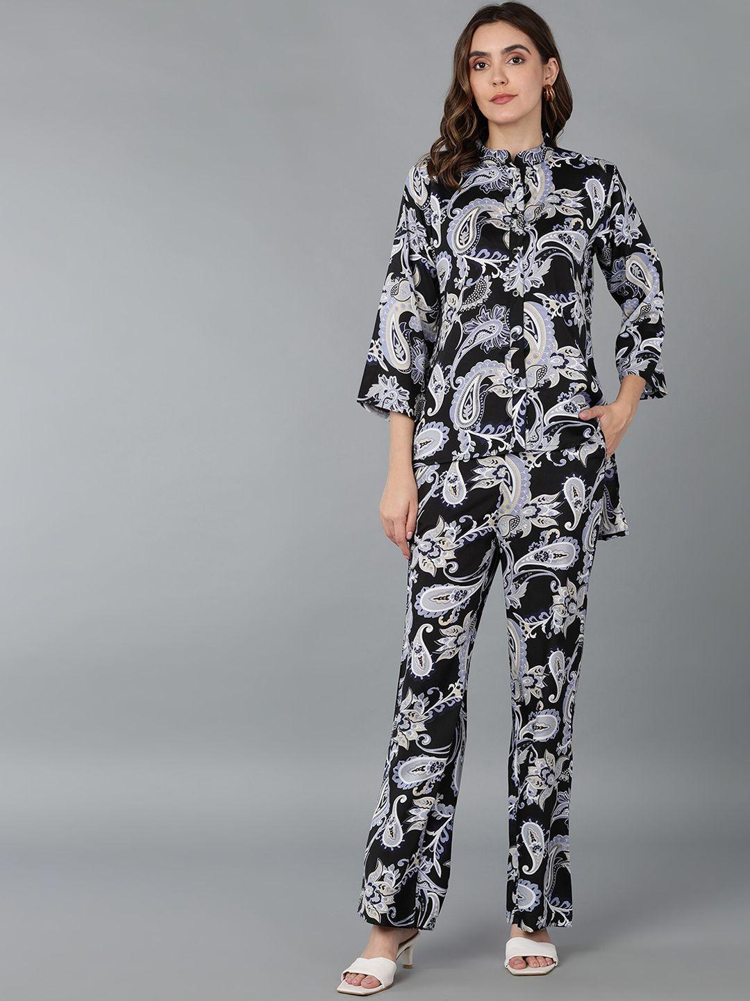 fashfun women printed shirt & trouser co-ords