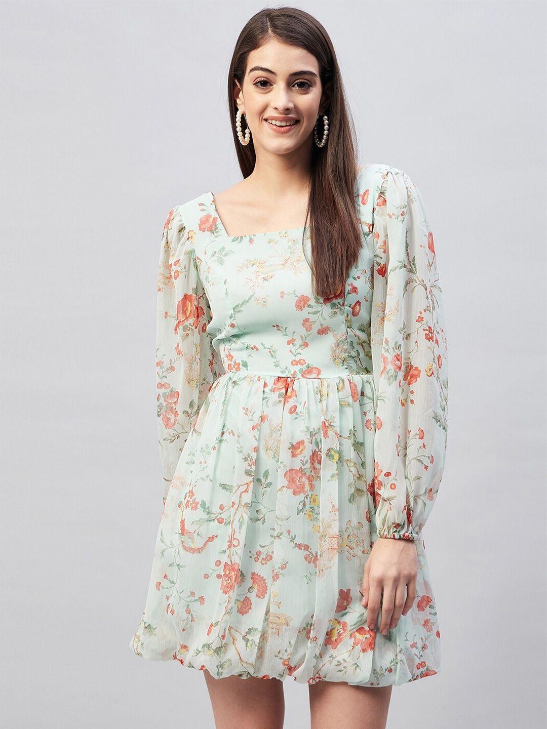 carlton london sea floral chiffon dress