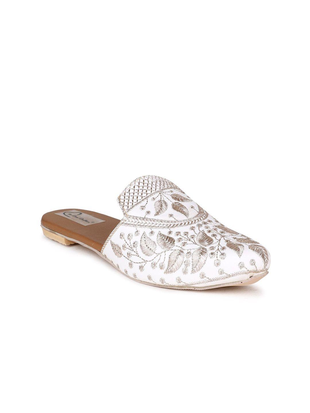 the desi dulhan women embroidered ethnic mules flats