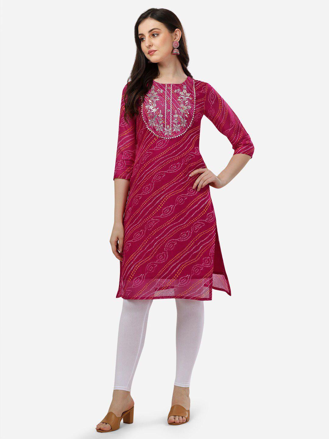 here&now bhandini printed gotta patti kurti