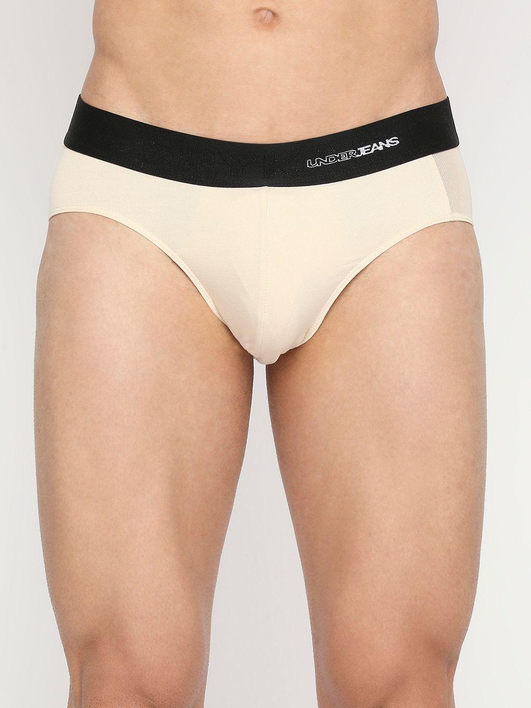 underjeans by spykar men brand logo printed basic briefs