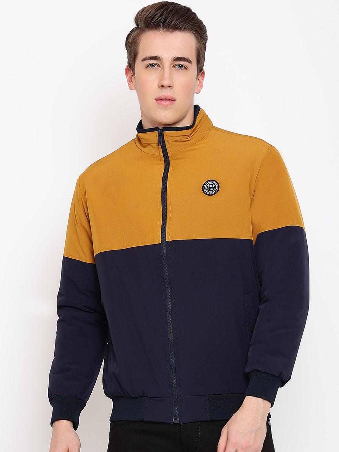 cantabil men colourblocked bomber jacket