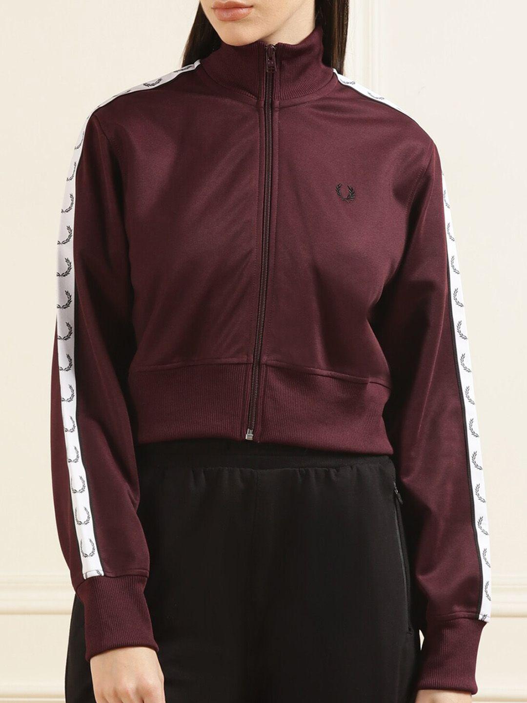 fred perry women lightweight crop taped track jacket