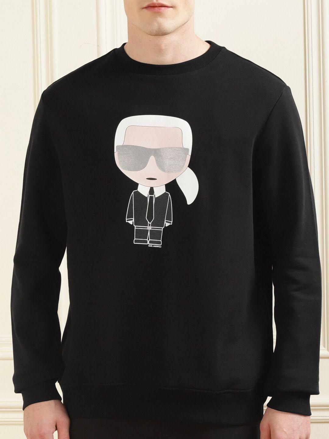 karl lagerfeld men printed pure cotton sweatshirt