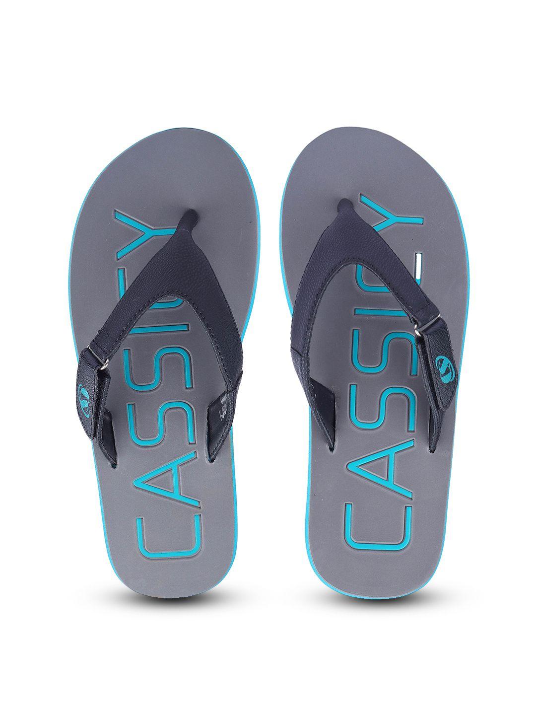 cassiey men printed rubber thong flip-flops