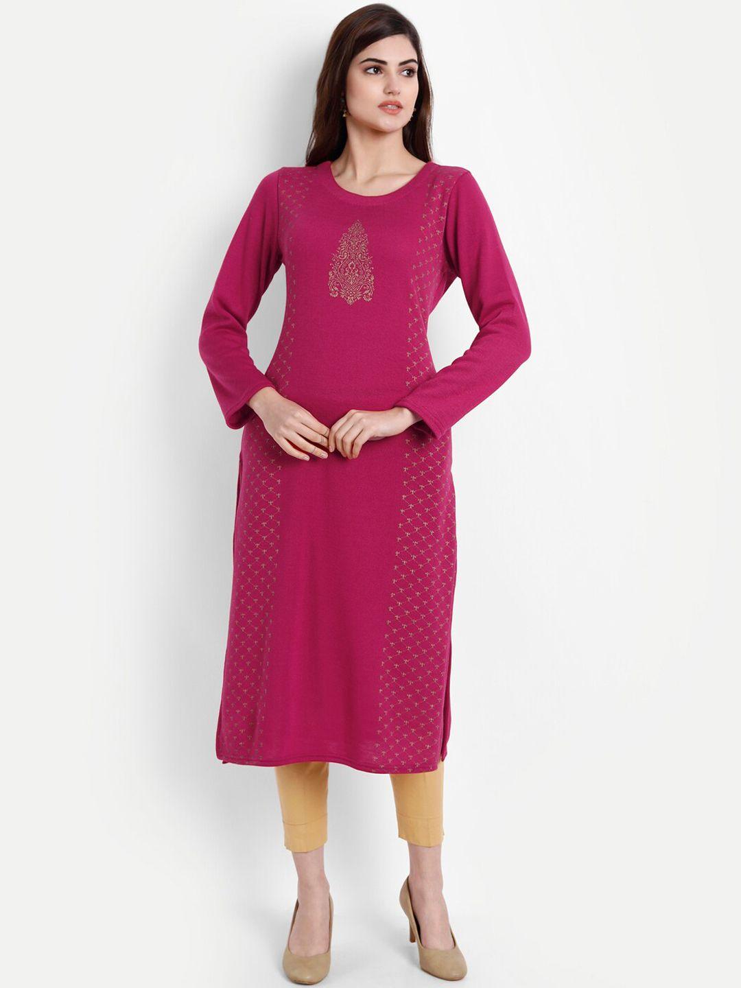 suti ethnic motifs printed straight kurta