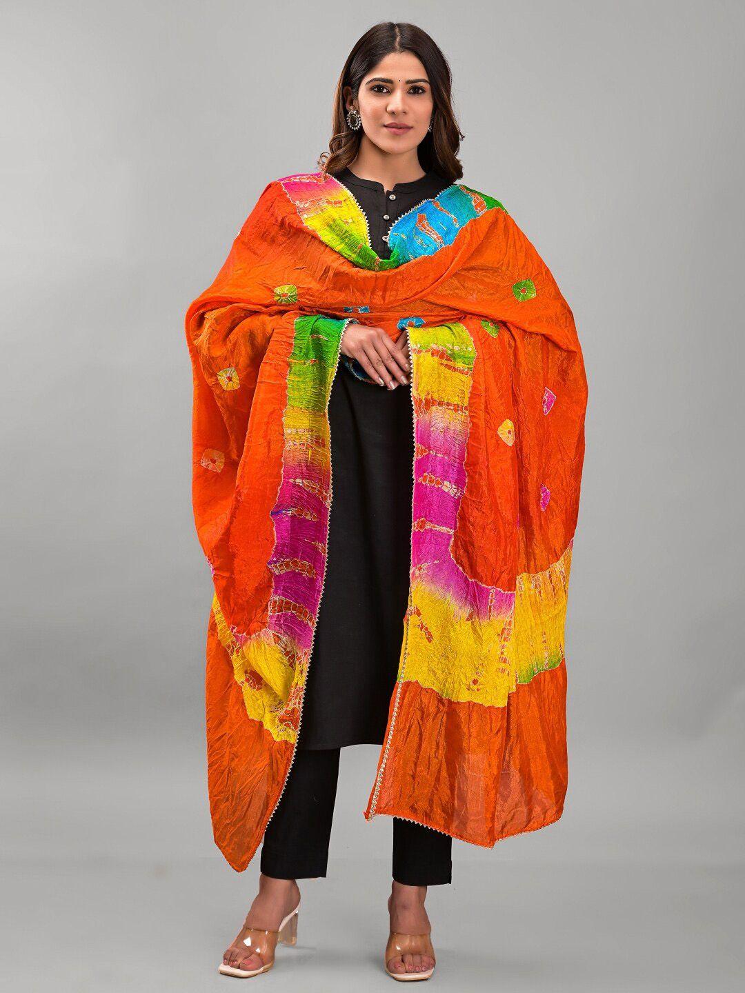 apratim dyed art silk shibori dupatta