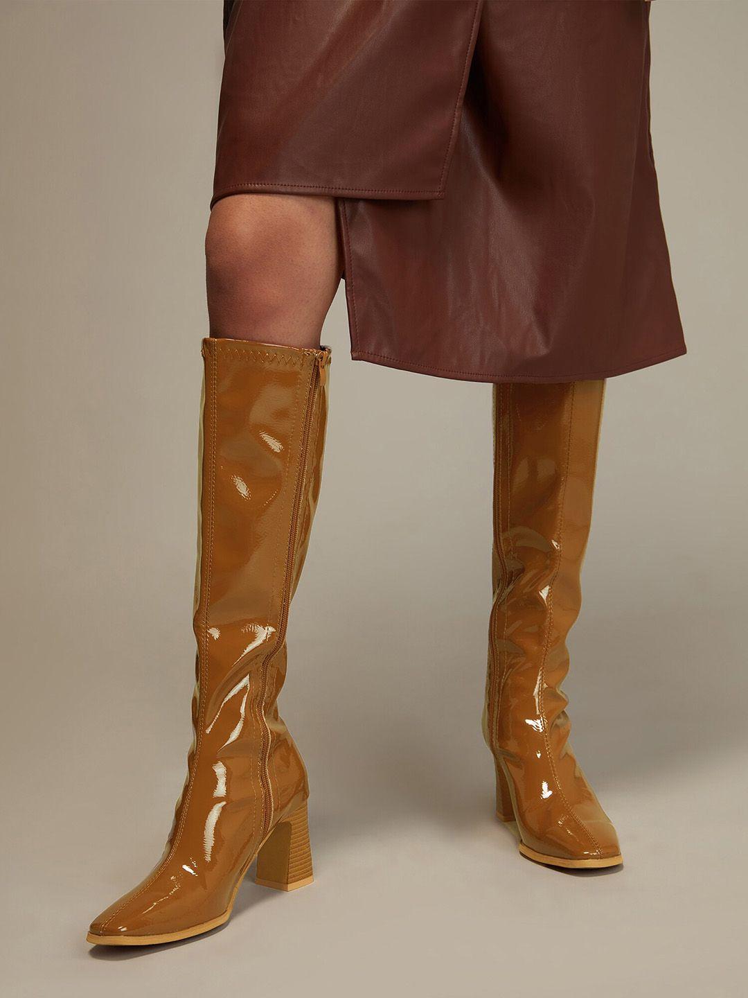 20dresses leather knee-length boots