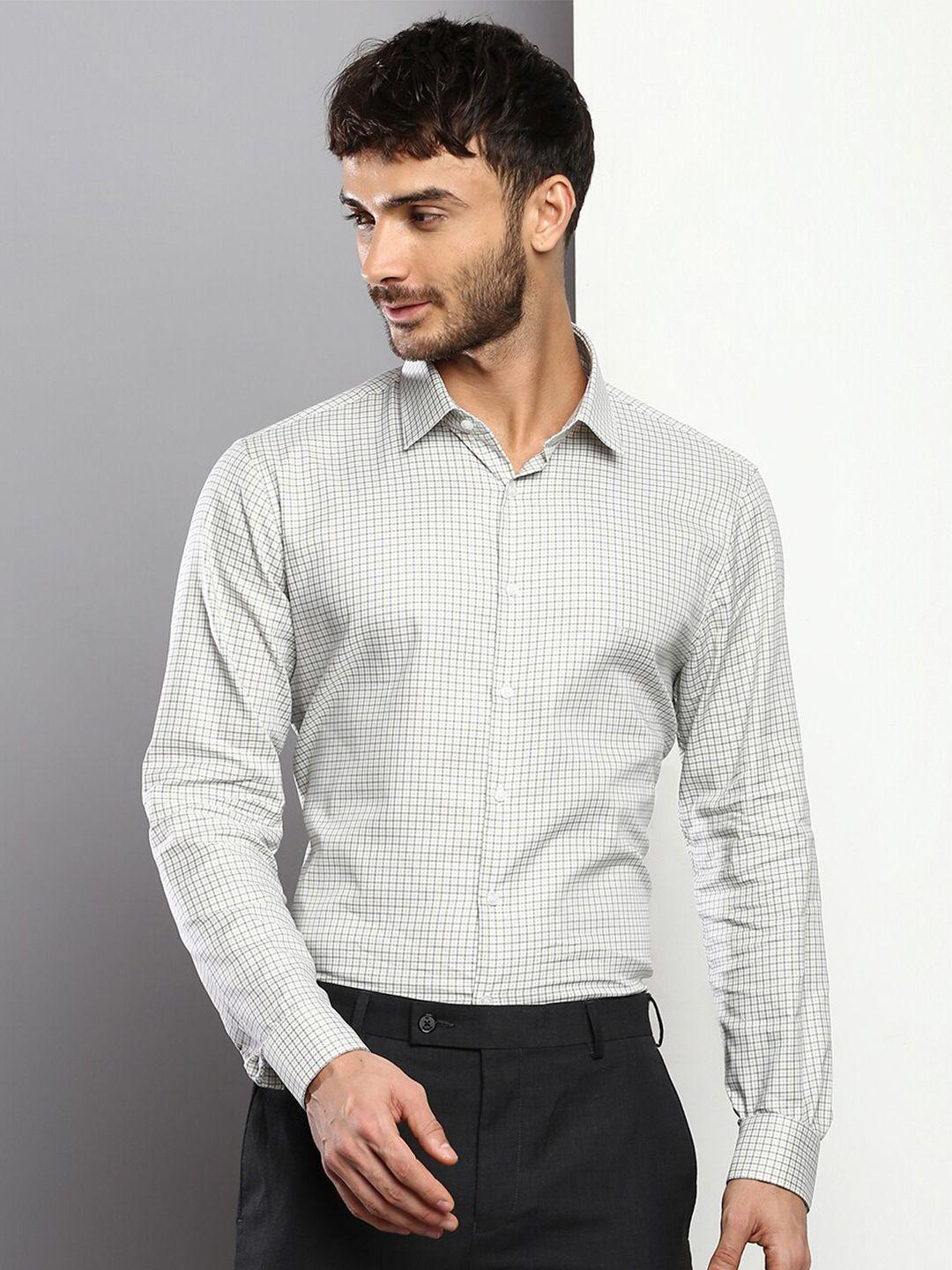 calvin klein jeans men slim fit micro checked pure cotton formal shirt