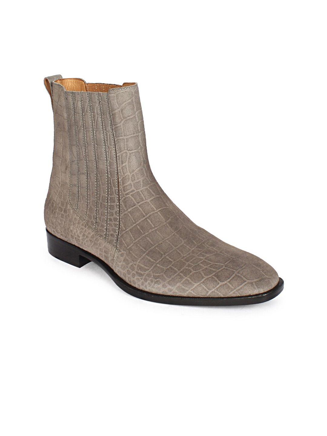 saint g men textured mid-top chelsea boots