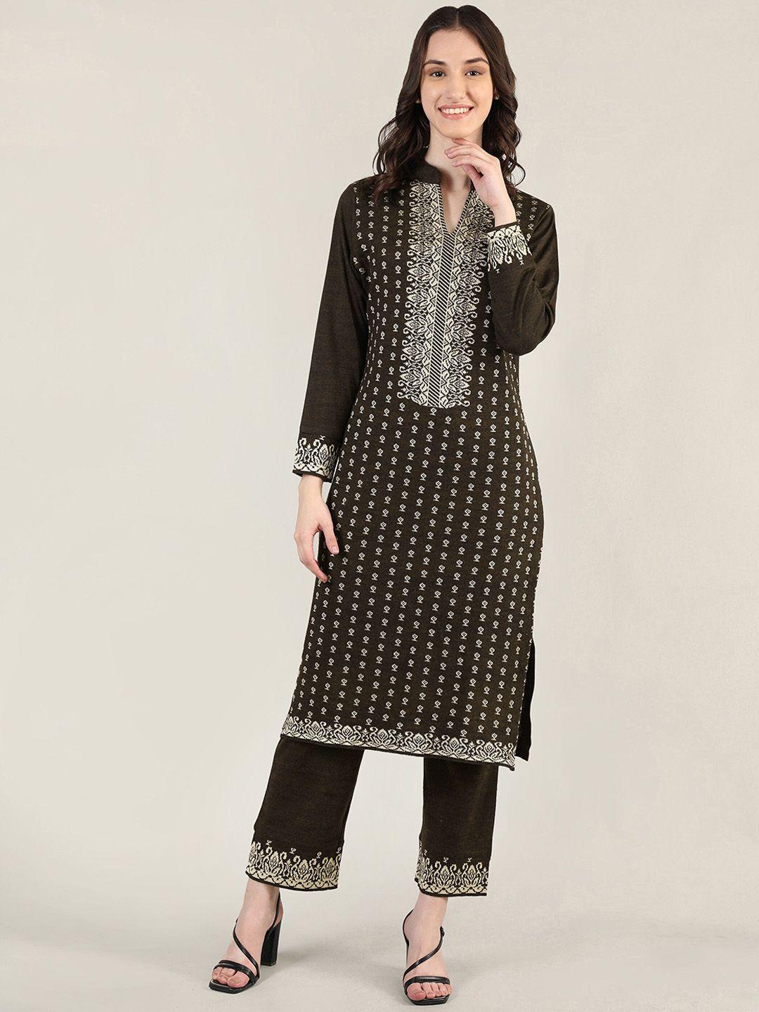 mikhad mandarin collar kurta with trousers