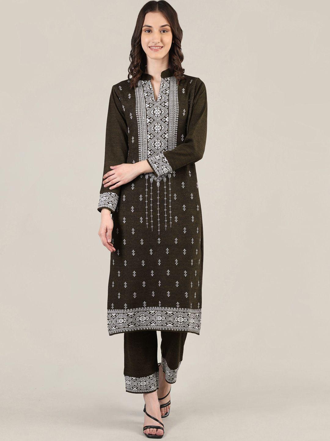 mikhad mandarin collar kurta with trousers