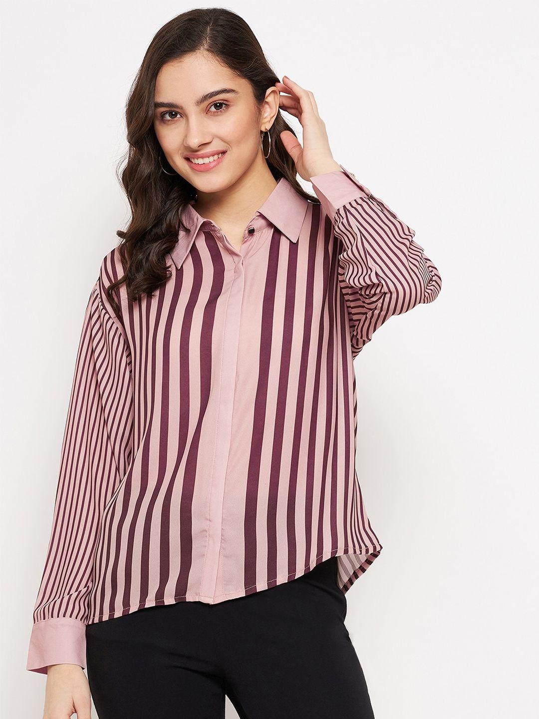 madame women striped casual shirt