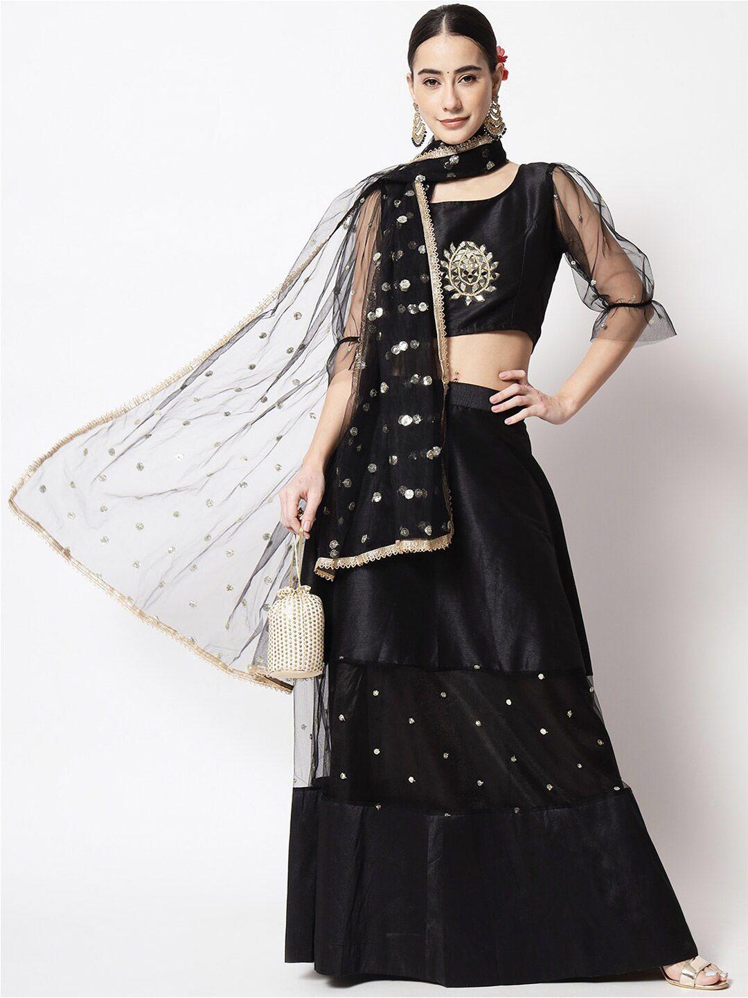 studio rasa embellished sequinned ready to wear lehenga & blouse with dupatta