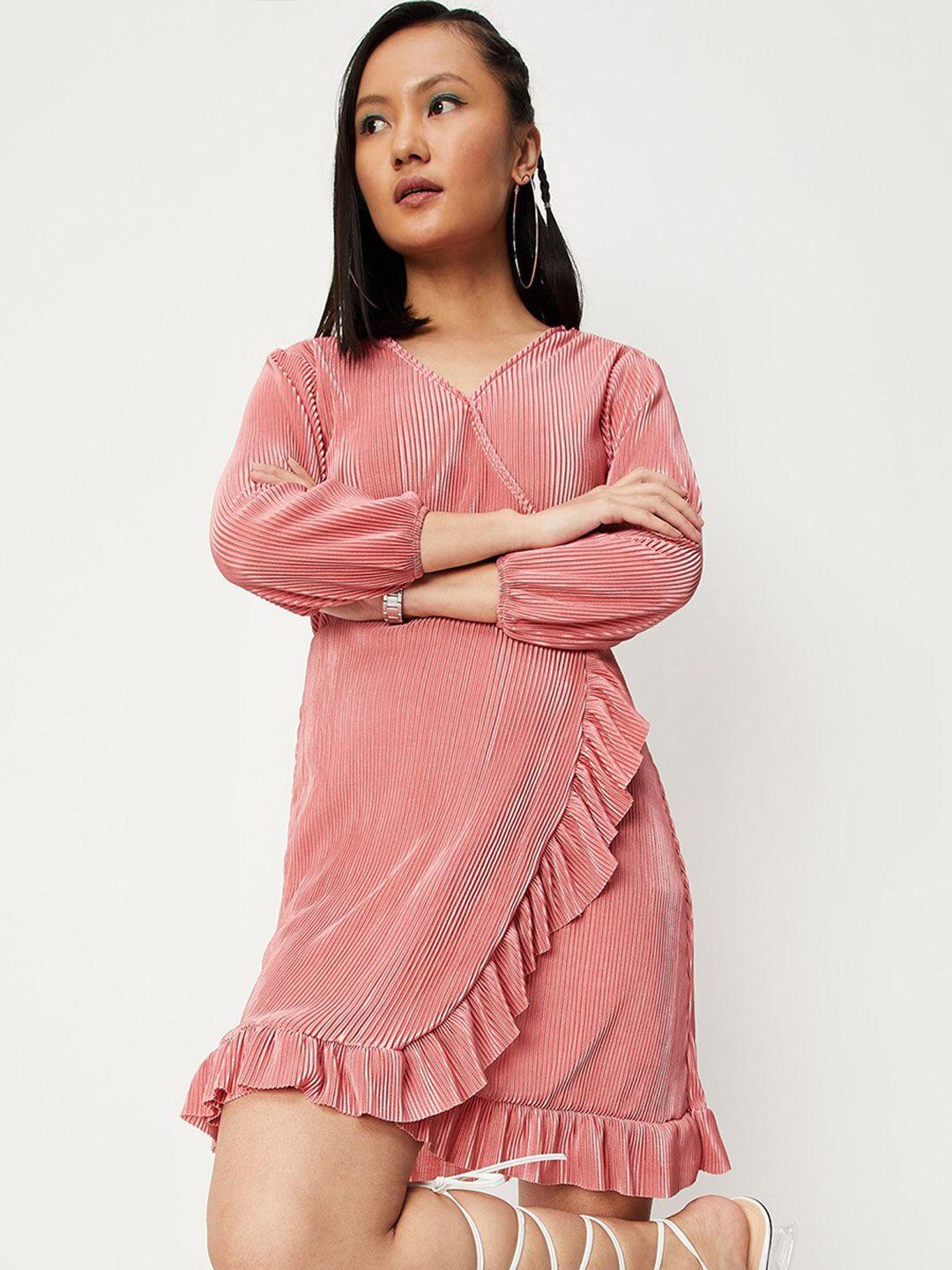 max pink v-neck maxi dress