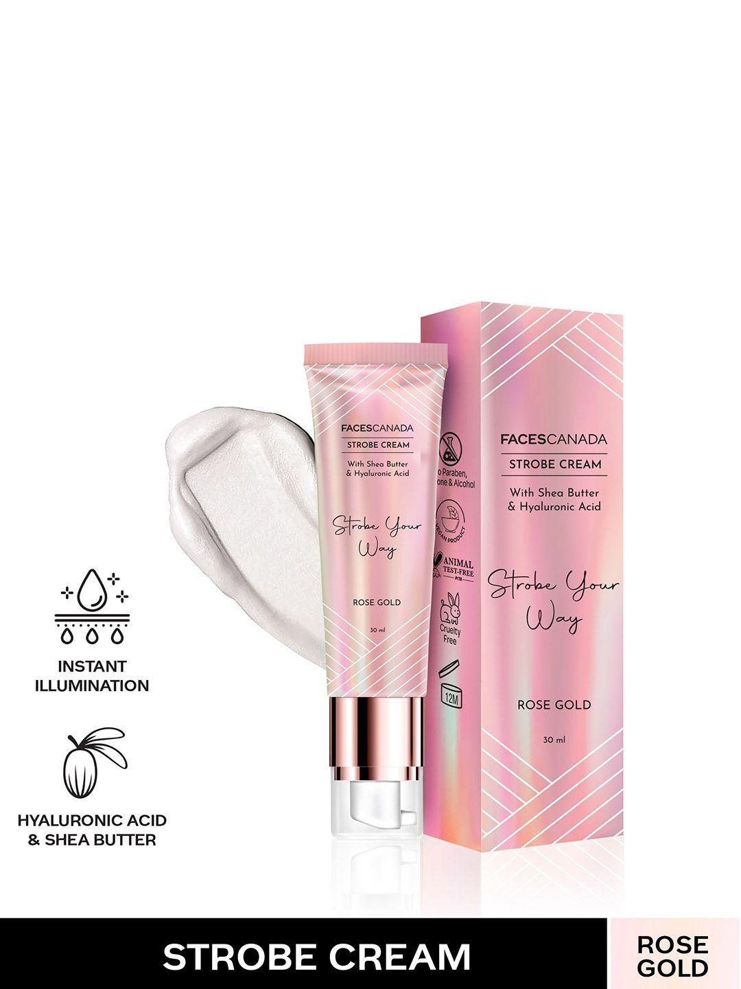 faces canada strobe your way strobe cream with shea butter & ha 30 ml - rose gold