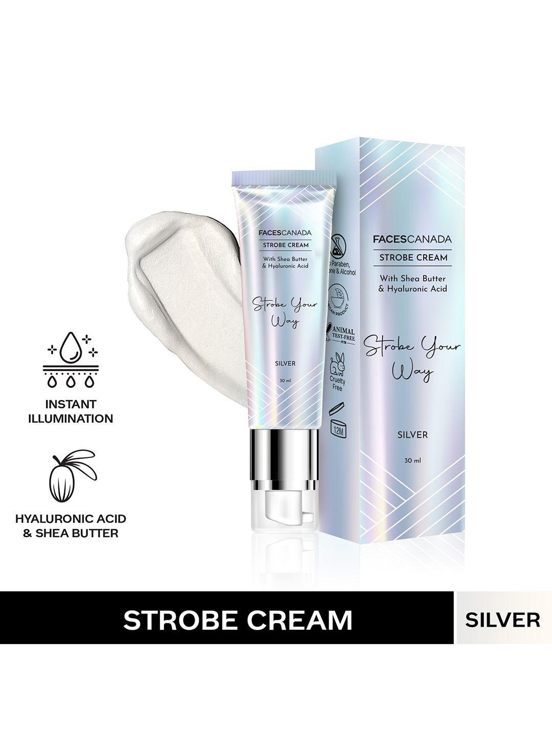 faces canada strobe your way strobe cream with shea butter & ha 30 ml - silver