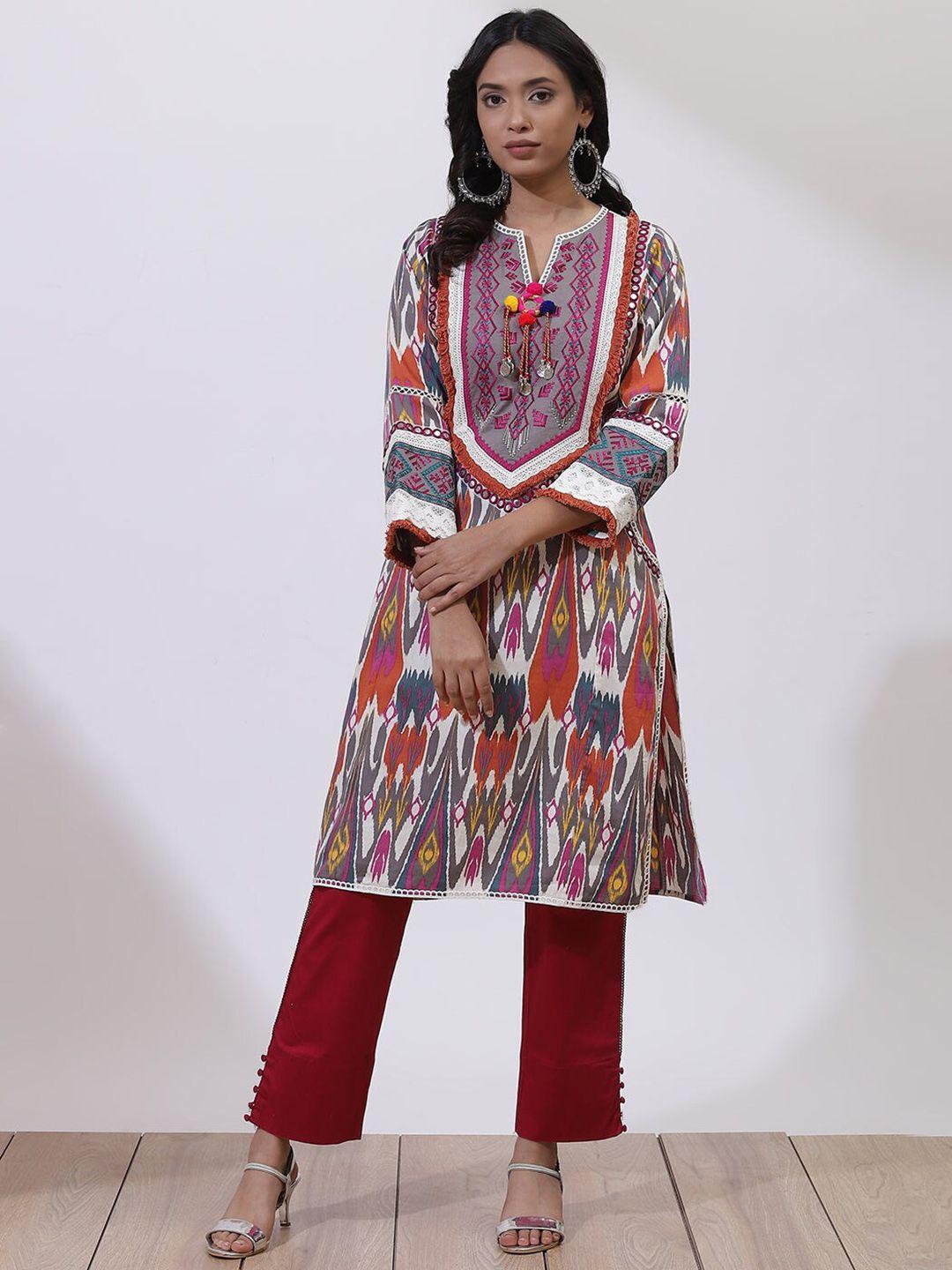 lakshita women cotton embroidered thread work kurta