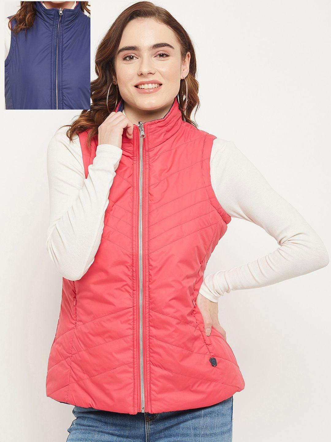 duke women reversible stand collar padded jacket