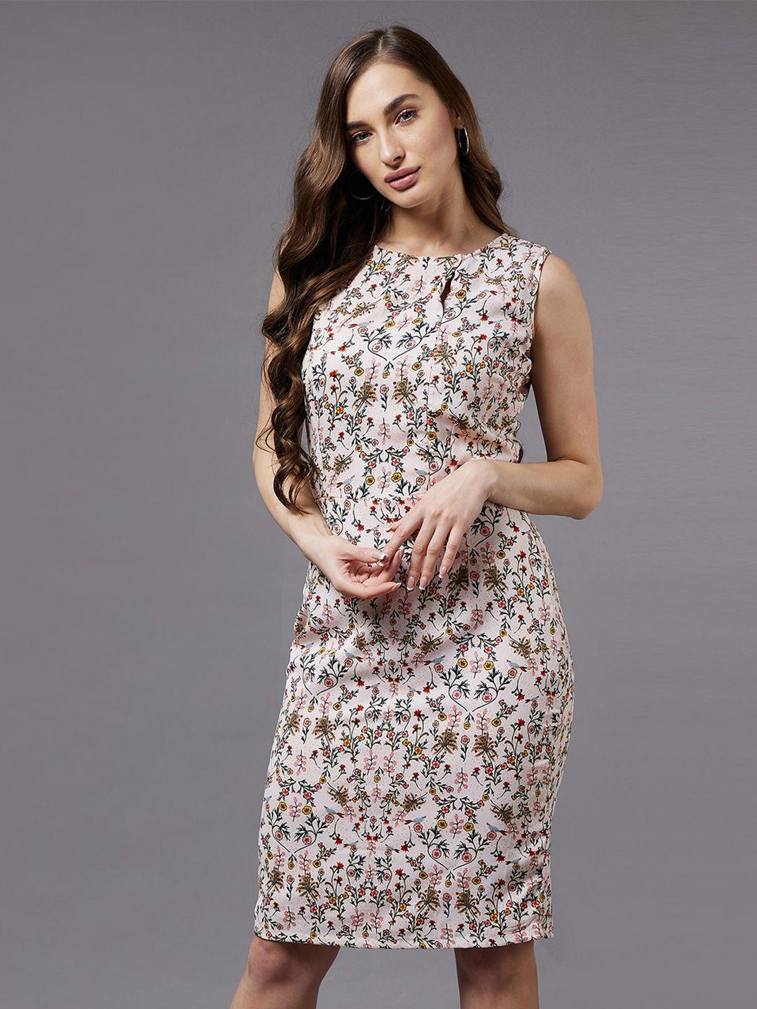 miss chase floral printed sheath dress