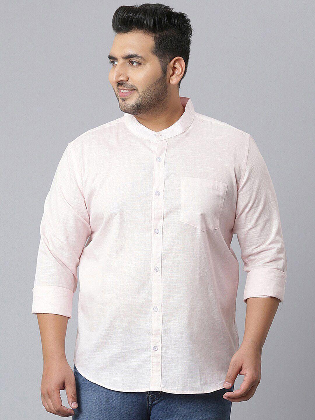 instafab plus men plus size cotton classic casual shirt