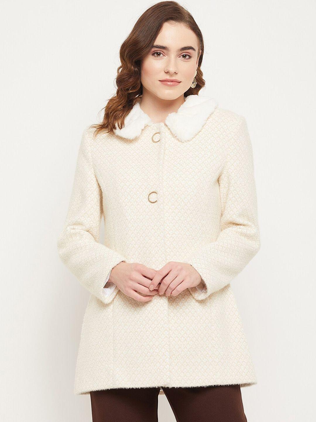 duke women self design single-breasted woolen pea coat