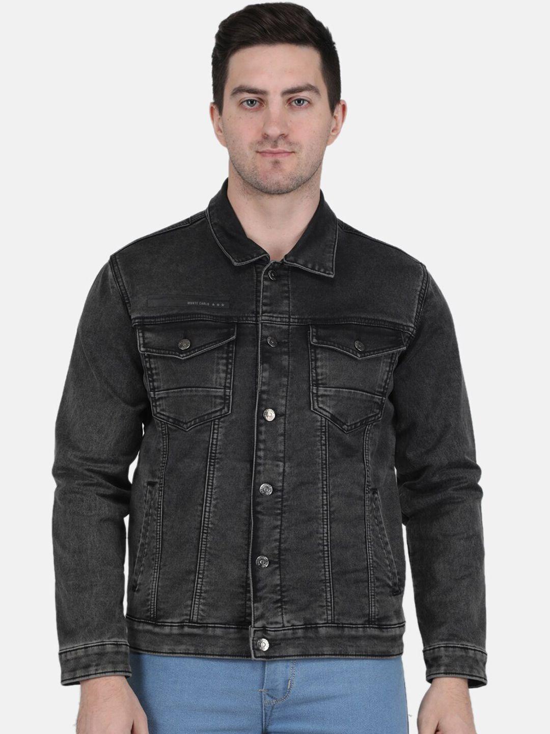 monte carlo men washed cotton denim jacket